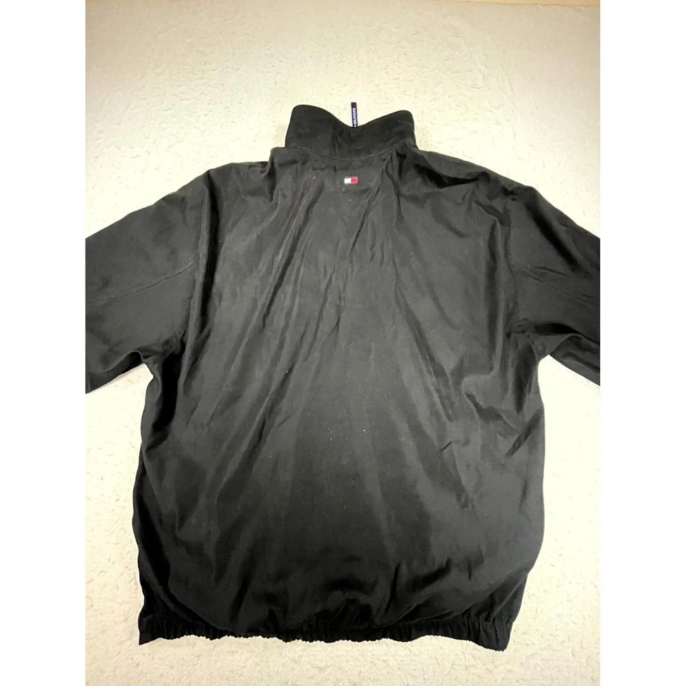 Tommy Hilfiger Golf Windbreaker Jacket Mens Large Black Water Resistant 1/4 Zip